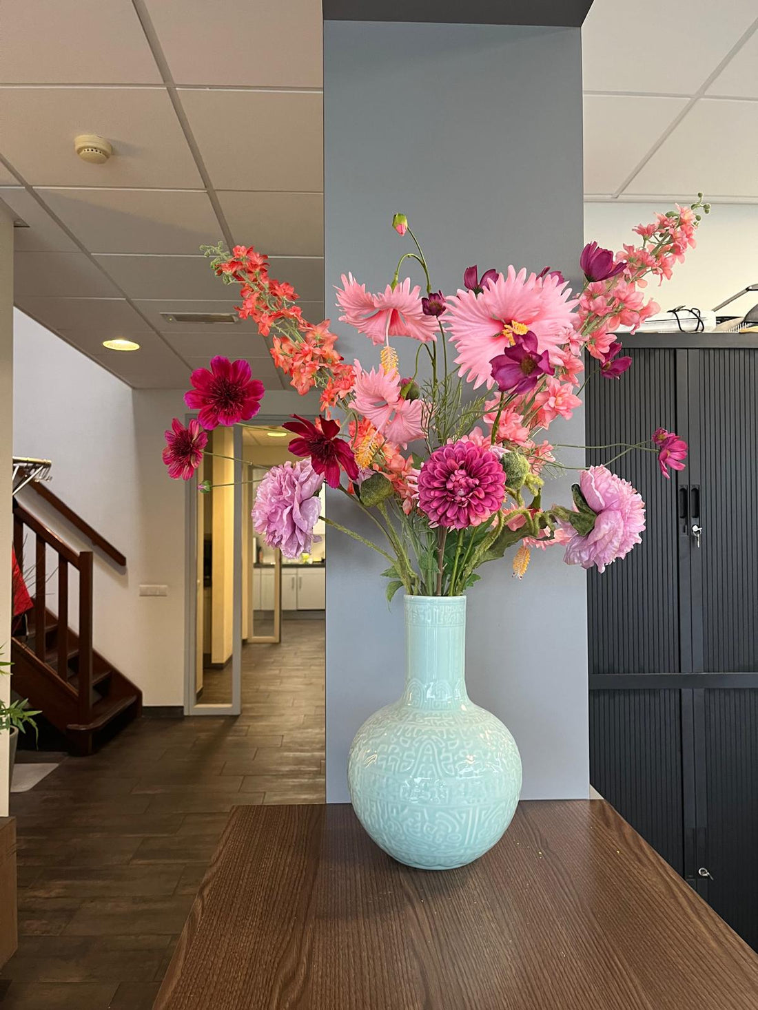 Bolvaas lichtblauw/ mint